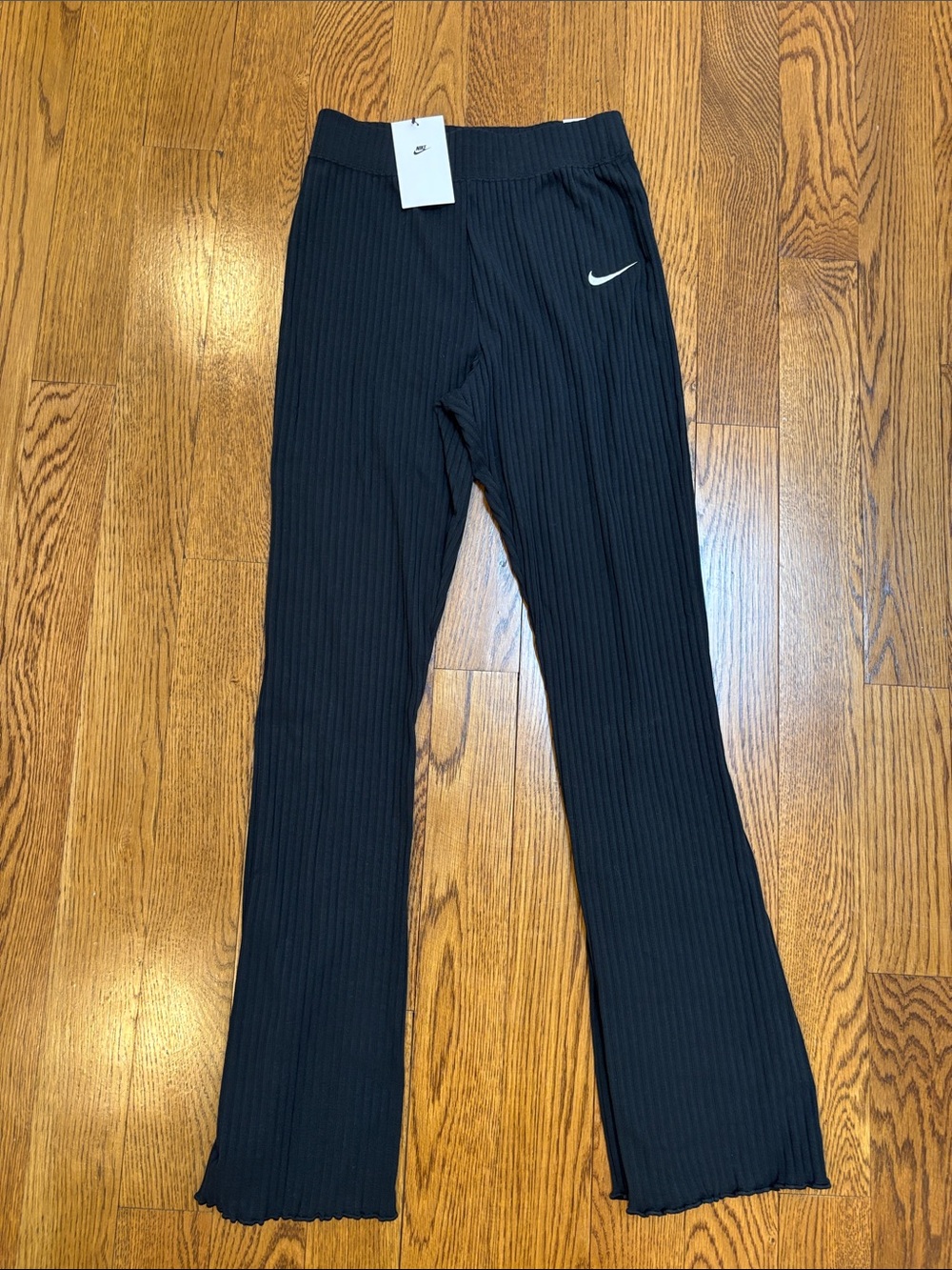Nike Black Ribbed Flare Leggings